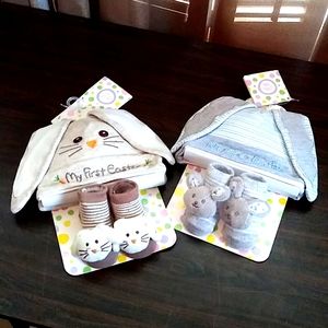 Baby hat and bootie set.